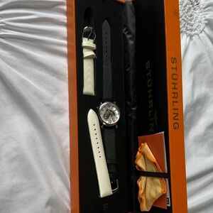 Stuhrling Skeleton Automatic Watch – Worn Once – Boxed Set + Extra Strap